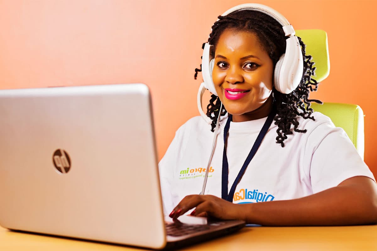 Daproim Africa transcription specialist working on delivery tasks.